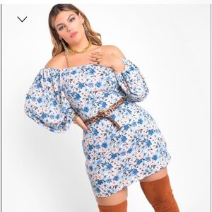 Rebdolls NWT Women’s Keep‘Em Close Floral Puff Sleeve A-Line Mini Dress. Size 1x